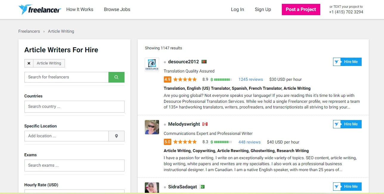 BloggingPro content writer job board.