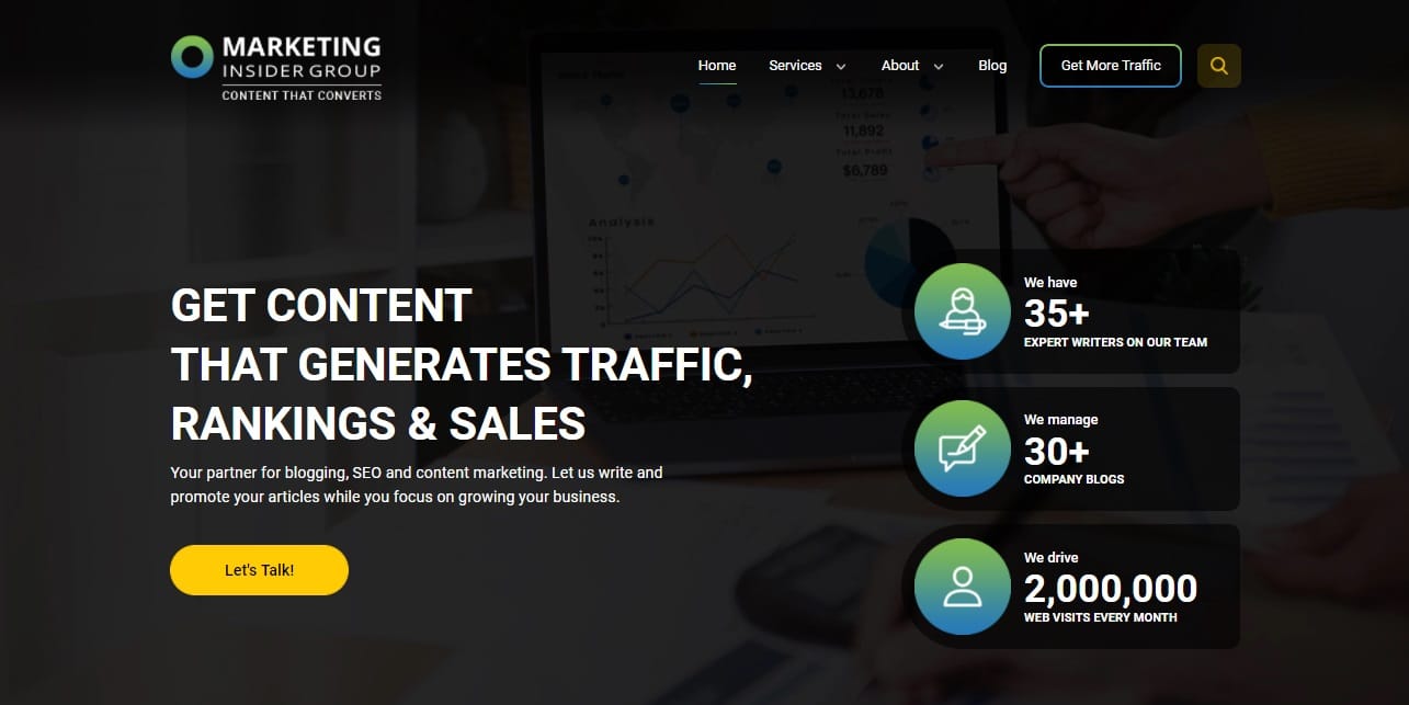 Marketing Insider Group homepage screenshot.