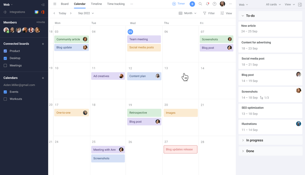 image displaying how to make a content calendar in Trello